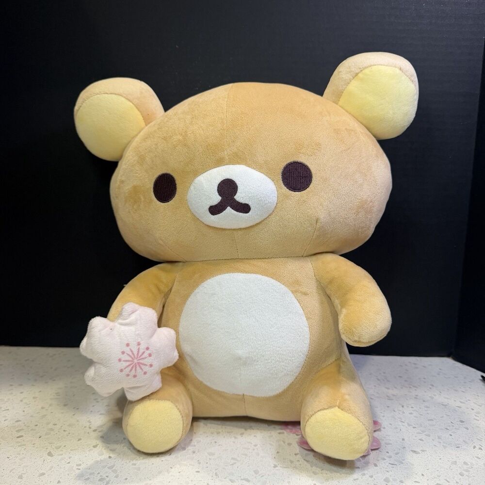 San-X Rilakkuma with Sakura/Cherry Blossom Plush 14" New NWT